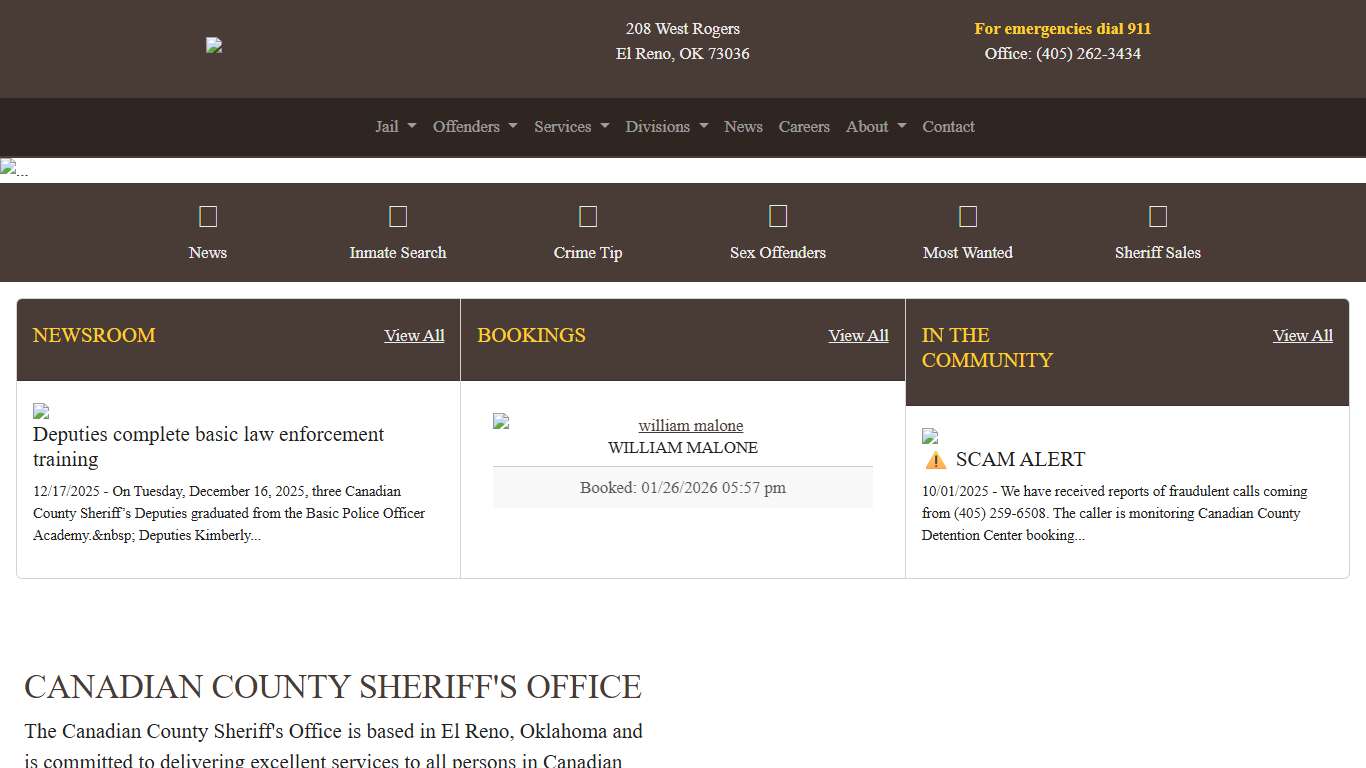 Canadian County Sheriff's Office in Oklahoma